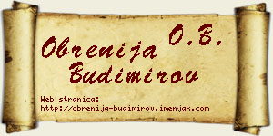 Obrenija Budimirov vizit kartica